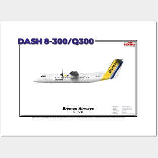 DeHavilland Canada Dash 8-300/Q300 - Brymon Airways (Art Print) Posters and Art